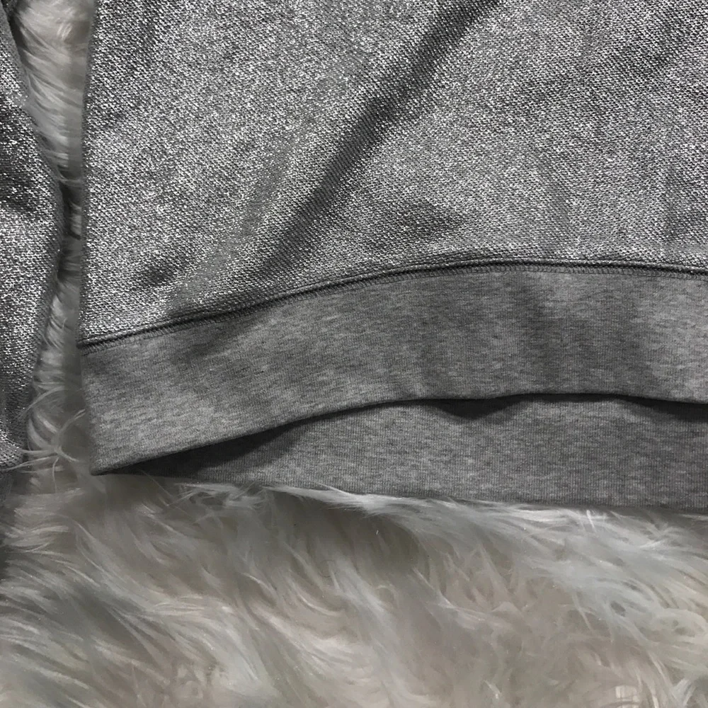 • J. Crew • Metallic Scoop Neck Gray Sweatshirt S